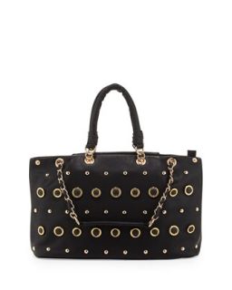 Rebecca Small Gold Studded Tote Bag, Black   V Couture by Kooba