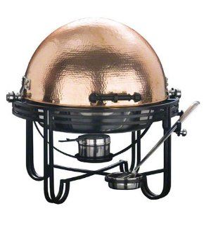 American Metalcraft MESA91C Round Mesa Stainless Steel Roll Top Chafer with Hammered Copper Cover, 6 Quart Chafing Dishes Kitchen & Dining