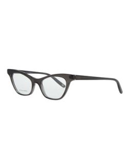 Cat Eye Acetate Fashion Glasses, Dark Gray   Bottega Veneta   Dark gray