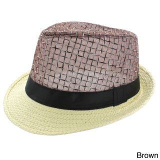 Faddism Faddism Mens Two tone Fashion Fedora Hat Brown Size One Size Fits Most