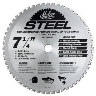 Malco MCCB7 7 1/4 Inch 56 Tooth Metal Cutting Saw Blade for Standing Seam Roof Panels   Power Metal Cutting Saws  