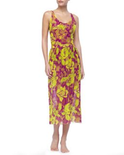Womens Floral Print Chiffon Skirt   Jean Paul Gaultier   Camomilla 138 (SMALL)