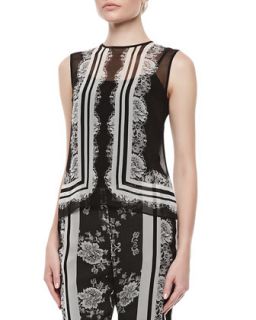 Womens Naomi Lace Chiffon Top with Cami   Erdem   Black/White (12UK/8US)