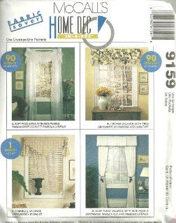 Swag, Crown Valance, Triangle Valance And Pleat Valance McCall's Home Dec in A Sec Sewing Pattern 9159