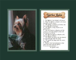 Dog Rules Yorkie Wall Decor Pet Saying Dog Saying   Decorative Plaques