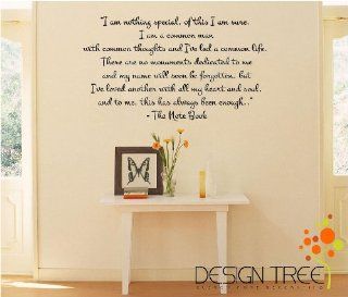 I am nothing special, of this I am sure. I am a common man Wall Decal Quote Vinyl Love The Notebook Nice Sticker Vinyl Lettering Wall Sayings Home Art Decor   Matte Black   Wall Banners