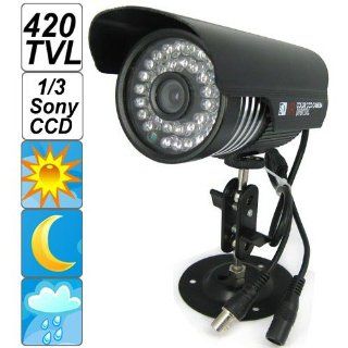 SecurityIng   Black Housing 420 TVL 1/3" Sony CCD Colorful Night Vision Indoor / Outdoor Bullet CCTV Security Camera, 36PCS IR LEDs Support 90 Feet View Distance, IP66 Waterproof Level  Camera & Photo