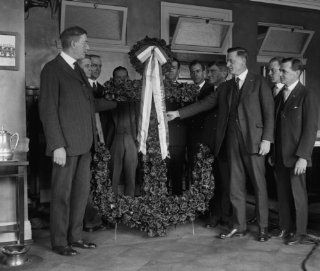 1925 photo Sec. Willbur receives Buddy Poppy anchor, 5/13/25 Vintage Black & e1  