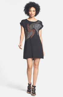 Dex Back Cutout Embroidered Shift Dress
