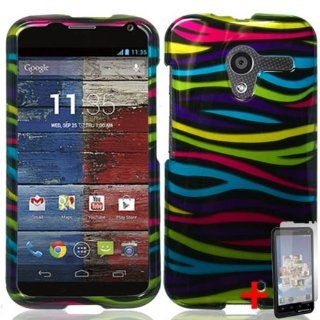 MOTOROLA MOTO X PHONE RAINBOW ZEBRA ANIMAL STRIPES COVER SNAP ON HARD CASE +FREE SCREEN PROTECTOR from [ACCESSORY ARENA] Cell Phones & Accessories