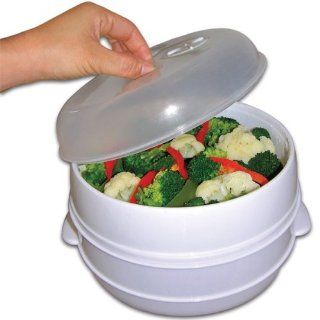 2 Tier Microwave Steamer Food Cooker As Seen On TV Dishwasher And Freezer Safe Kitchen & Dining