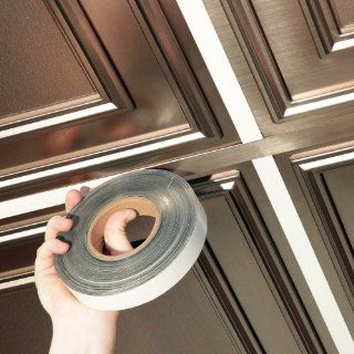 100 ft. Roll of Self Adhesive Faux Tin Decorative Grid Tape   Ceiling Grid Covers   Construction Tiles  
