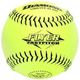 Diamond 12 Inch Leather Optic Cover Softball, 44 COR 400 Compression, NSA Stamped, Dozen  Slow Pitch Softballs  Sports & Outdoors