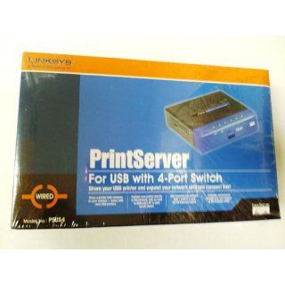 Cisco Linksys PSUS4 PrintServer for USB with 4 Port Switch Electronics
