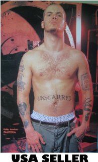 Phil Anselmo of Pantera shirtless POSTER 21 X 31 bandmate of Dimebag Darrell (sent FROM USA in PVC pipe)  Prints  