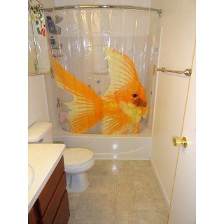 Goldzilla Shower Curtain, 72Hx70W, ORANGE   Fish Shower Curtain