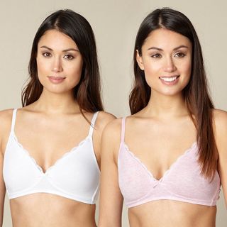 Pack of two pink non wired bras
