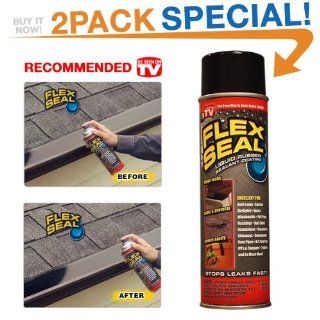 Flex Seal 10 Ounce As Seen on TV Liquid Rubber Sealant in a Can, Black (2 Pack Special)   Deck Waterproof Sealants  