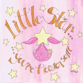 The Kids Room Little Star You're Heaven Sent, Girl's Square Wall Plaque  Nursery Wall Decor  Baby