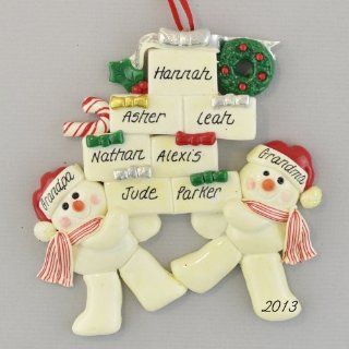Snow Couple with Seven Gifts Claydough Christmas Ornament  Baby Keepsake Products  Baby