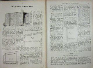 C1916 Woodwork Diagrams Bicycle Shed House Plans   Prints