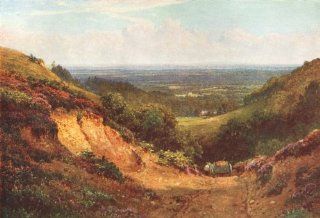 SURREY Pilgrims way Gravel Pit, above Gomshall, vintage print, 1912  