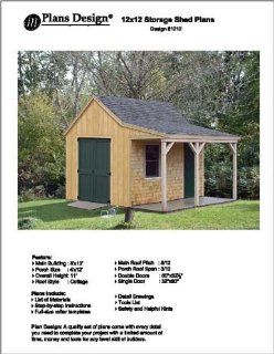 12' X 12' Cottage Shed with Porch Project Plans  Design #81212   Woodworking Project Plans  