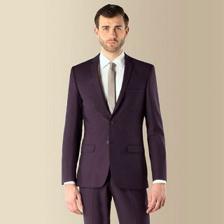 Red Herring Purple plain weave 2 button slim fit suit jacket