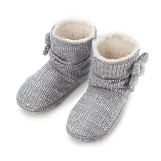 Lounge & Sleep Grey sequin knit slipper boots