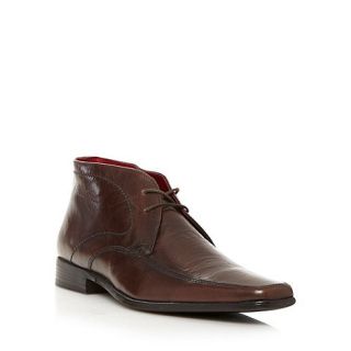 Red Tape Brown leather high cuff apron toe shoes