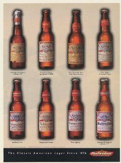 1997 Bud Budweiser Beer Old Bottles Since 1876 Sports History Print Ad (53821)  
