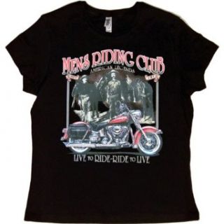 JUNIORS T SHIRT  BLACK   SMALL   Mens Riding Club   American Legends Since 1879   Live To Ride   Ride To Live   Biker Motorcycle Clothing