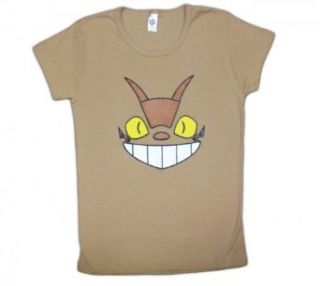 Cheshire Cat Bus   Fitted Baby Doll Tee / Girly T shirt (Medium) Otaku T Shirts Clothing