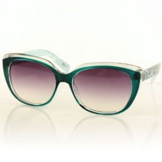 UV Python Animal Print Slightly Cat Frames Smoke Lens Sunglasses Teal Turquoise Clothing