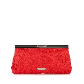 Star by Julien Macdonald Designer red lace overlay clutch bag