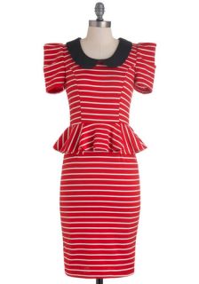 Work with Me Dress in Red Stripes  Mod Retro Vintage Dresses