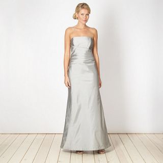 Debut Online exclusive silver structured satin maxi dress