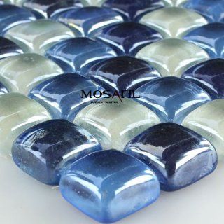 Glasmosaik Perlmutt Effekt Mosaikfliesen Blau Weiss Baumarkt