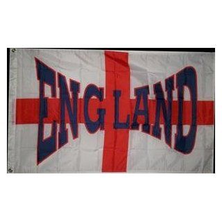 England St. Georg Kreuz Schriftzug England panoramafrmig geschrieben Fahne Flagge 1,50 x 0,90   FRIP  Versand Garten