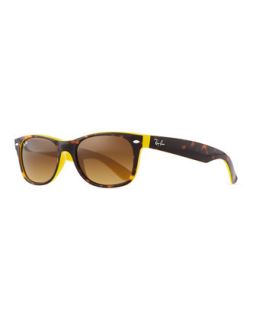 Ray Ban New Wayfarer Sunglasses, Tortoise/Beige