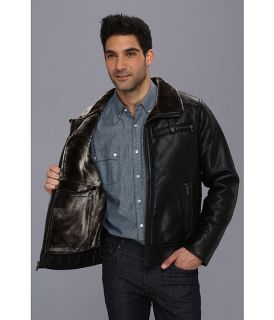 Calvin Klein Faux Leather Jacket w/ Faux Shearling Lining CM39P125 Black