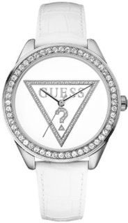 GUESS Damen Armbanduhr Mini Triangle Analog Quarz Leder W65006L1 Uhren
