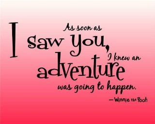 Design with Vinyl Design 204 As Soon As I Saw You Winnie The Pooh Quote Home Decor Sticker, 15 Inch By 20 Inch, Black