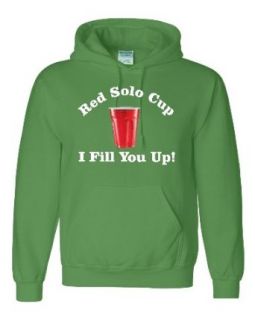 Adult Irish Green Red Solo Cup I Fill You Up Hooded Sweatshirt Hoodie   XL Clothing