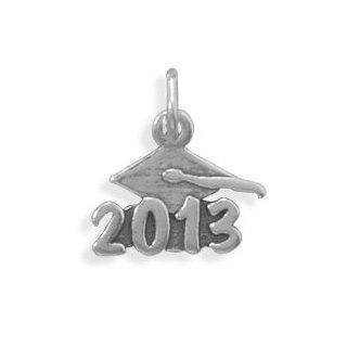 Cap and Tassel 2013 Graduation Charm Sterling Silver Jewelry