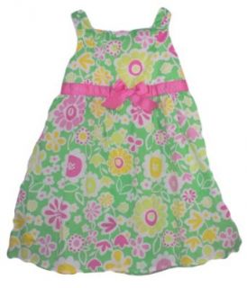 Okie Dokie Baby Girls Spring Flower Dress   Light Green / Multi, Size 4t Clothing