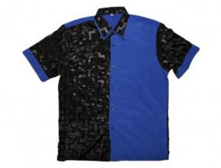Thai Seidenhemd von Il Padrino Moda Black/Blue Mod61  Hawaii Hemd, GrsseM Bekleidung