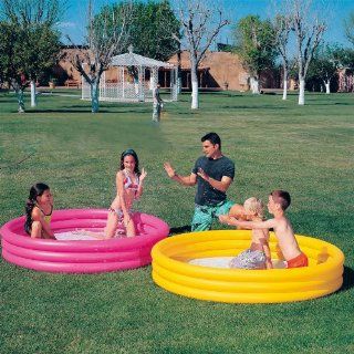 Bestway 51024   Pool 3 Ring uni, pink/gelb, ca. 102 x 25 cm Spielzeug
