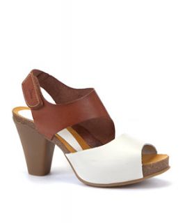 Yokono Tan and White Aruba Cut Out Sandals