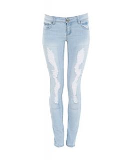 Parisian Pale Blue Ripped Skinny Jeans